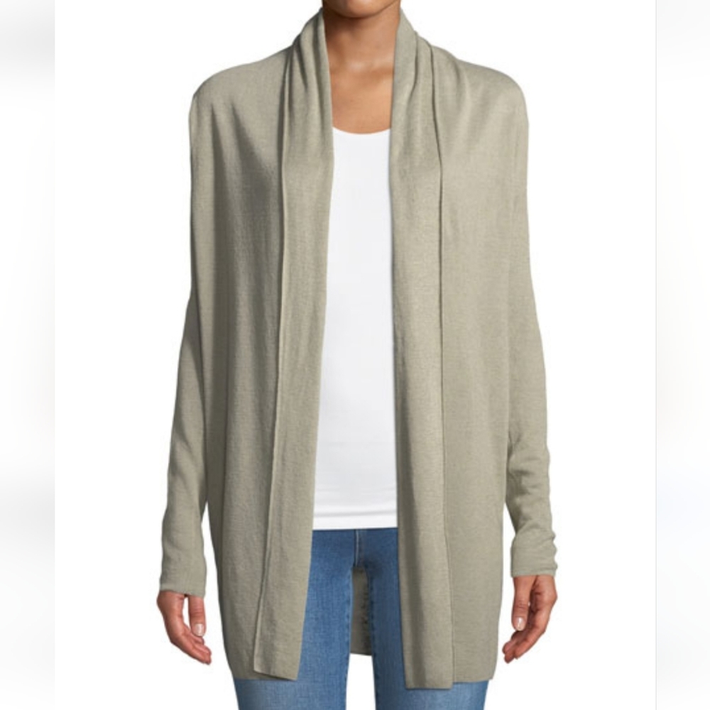 NWT Premise Open Front Cardigan Olive Green FLAW